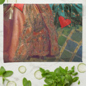 Klassieke Gotische Gemini Whimsical Vlinder Vrouw Theedoek (Gevouwen)