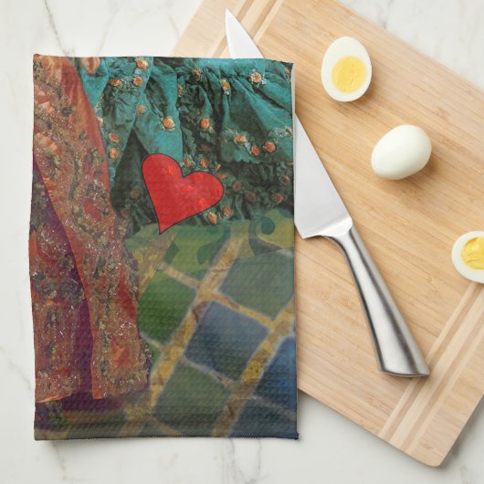 Klassieke Gotische Gemini Whimsical Vlinder Vrouw Theedoek (Quarter Fold)