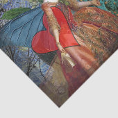 Klassieke Gotische Gemini Whimsical Vlinder Vrouw Tissuepapier (Detail)