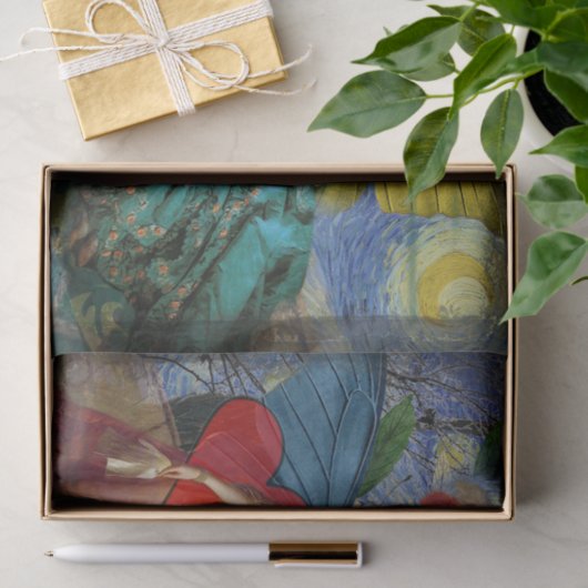 Klassieke Gotische Gemini Whimsical Vlinder Vrouw Tissuepapier (Geschenk)