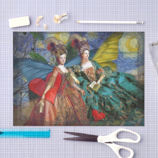 Klassieke Gotische Gemini Whimsical Vlinder Vrouw Tissuepapier (Craft)