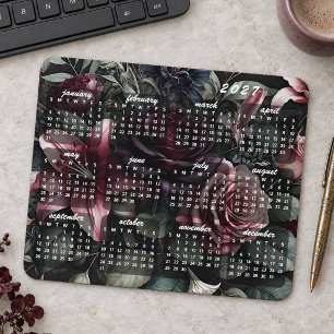 Klassieke gotische stijl bloemboeket 2027 kalender muismat