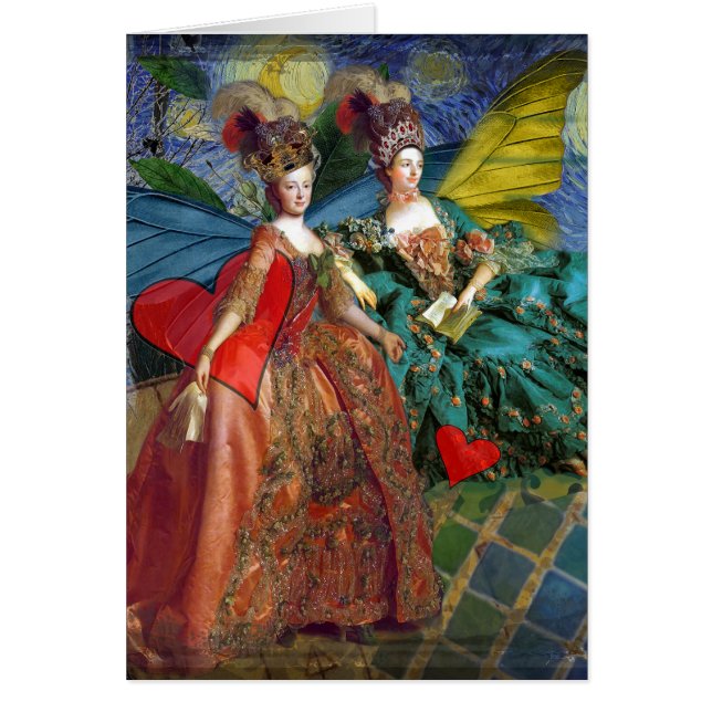 Klassieke Gotische Tweeling Whimsical Vlinder Vrou (Voorkant)
