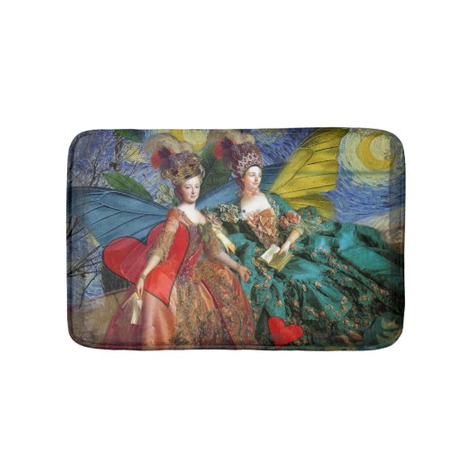 Klassieke Gotische Tweeling Whimsical Vlinder Vrou Badmat (Voorkant)