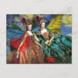 Klassieke Gotische Tweeling Whimsical Vlinder Vrou Briefkaart