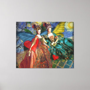 Klassieke Gotische Tweeling Whimsical Vlinder Vrou Canvas Afdruk