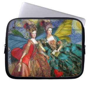Klassieke Gotische Tweeling Whimsical Vlinder Vrou Laptop Sleeve