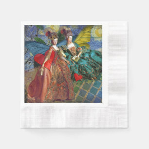Klassieke Gotische Tweeling Whimsical Vlinder Vrou Servet