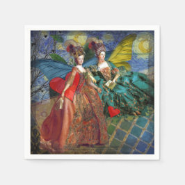 Klassieke Gotische Tweeling Whimsical Vlinder Vrou Servetten