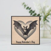 Klassieke Gotische Vleermuis Valentijnsdag Gotisch Kaart (Staand voorkant)