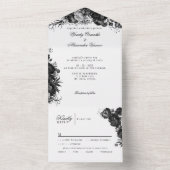 Klassieke Gotische Witte Bruiloft All In One Uitnodiging (Binnen)