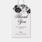 Klassieke Gotische Witte Bruiloft Dank u Cadeaulabel (Voorkant)