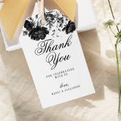 Klassieke Gotische Witte Bruiloft Dank u Cadeaulabel