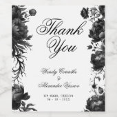 Klassieke Gotische Witte Bruiloft Dank u Wijn Etiket (Enkel label)