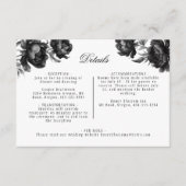 Klassieke Gotische Witte Bruiloft Details Informatiekaartje (Voorkant)