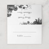 Klassieke Gotische Witte Bruiloft Gevouwen Plaats  Plaatskaartje (Buitenkant ongevouwen)