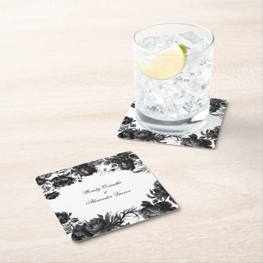 Klassieke Gotische Witte Bruiloft Kartonnen Onderzetters (Insitu)