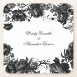 Klassieke Gotische Witte Bruiloft Kartonnen Onderzetters<br><div class="desc">Introductie van de tijdloze allure van onze Classic Gothic White Wedding Square Paper Onderzetter design, waar elegantie voldoet aan de etherische. Een betoverende toets van donkere romance versierd met ingewikkelde botanische motieven, met strakke witte achtergronden verfraaid met weelderige pioenrozen en delicate rozen die een humeurige verfijning uitstralen die perfect is...</div>