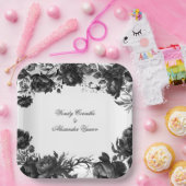 Klassieke Gotische Witte Bruiloft Papieren Bordje (Feest)