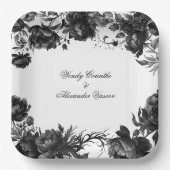 Klassieke Gotische Witte Bruiloft Papieren Bordje (Voorkant)