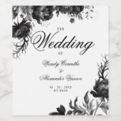 Klassieke Gotische Witte Bruiloft Wijn Etiket (Enkel label)