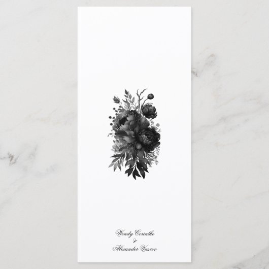 Klassieke Gotische Witte Huwelijksflat Menu (Achterkant)