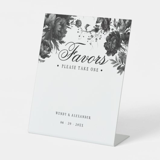 Klassieke Gotische Witte Huwelijksgunsten Reclamebord Met Voetstuk (Voorkant)