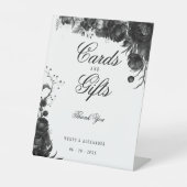 Klassieke Gotische Witte Huwelijkskaarten en Gifte Reclamebord Met Voetstuk (Voorkant)