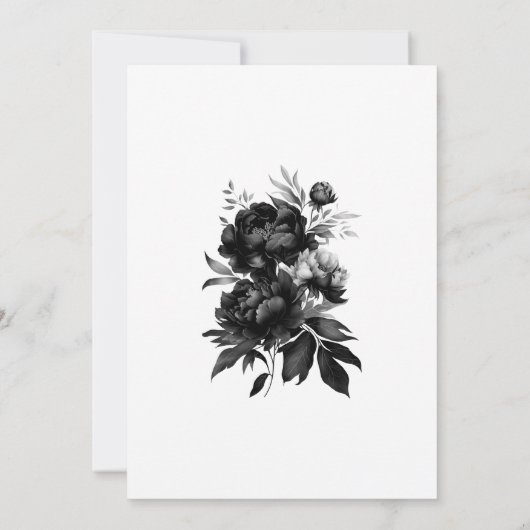 Klassieke Gotische Witte Maan Monogram Bruiloft Kaart (Achterkant)