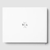 Klassieke Gotische Witte Monogram Crest Bruiloft Gastenboek (Achterkant)