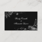 Klassieke Gotische Zwart Bruiloft Flat Plaatskaartje (Achterkant)
