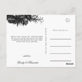 Klassieke Gotische Zwart Bruiloft Foto Dank u Briefkaart (Achterkant)