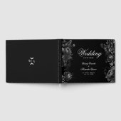 Klassieke Gotische Zwart Monogram Crest Bruiloft Gastenboek (Volledig)