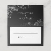Klassieke Gotische Zwarte Bruiloft Gevouwen Plaats Plaatskaartje (Buitenkant ongevouwen)