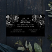 Klassieke Gotische Zwarte Bruiloft Website Informatiekaartje