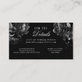 Klassieke Gotische Zwarte Bruiloft Website Informatiekaartje (Voorkant)