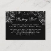 Klassieke Gotische Zwarte Bruiloft Wishing Well Informatiekaartje (Voorkant)