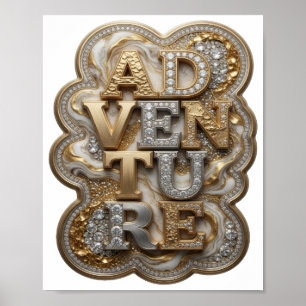 Klassieke Goud AVONTUUR Print