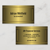 Klassieke Goud Ingelijste Bars Horizontale Account Visitekaartje (Voorkant / Achterkant)