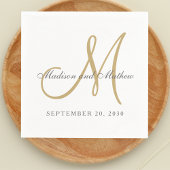 Klassieke Goud Monogram Elegant Wedding Servet