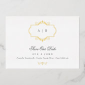 klassieke goudbruiloft met uitzondering van de dat folie uitnodiging (Voorkant)