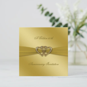 Klassieke Gouden 50e Huwelijksjubileum Uitnodiging