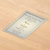 Klassieke gouden acryl bruiloft uitnodiging (Laagn)