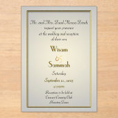 Klassieke gouden acryl bruiloft uitnodiging (Voorkant)