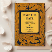 Klassieke Gouden Art Nouveau Bruiloft Save The Date