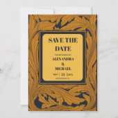 Klassieke Gouden Art Nouveau Bruiloft Save The Date (Voorkant)