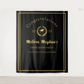 Klassieke Gouden Baret Lauwerkrans Afstudeerfeest  Wandkleed