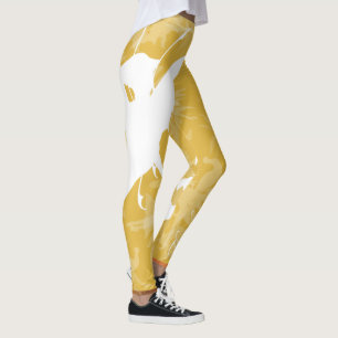 Klassieke gouden betoverende witte vleermuis leggings