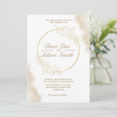 Klassieke Gouden Bloemen Elegante Chic Wedding Kaart (Staand voorkant)