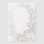 Klassieke Gouden Bloemenkrans Trouwbedekking Vellum Uitnodigingen (Voorkant)